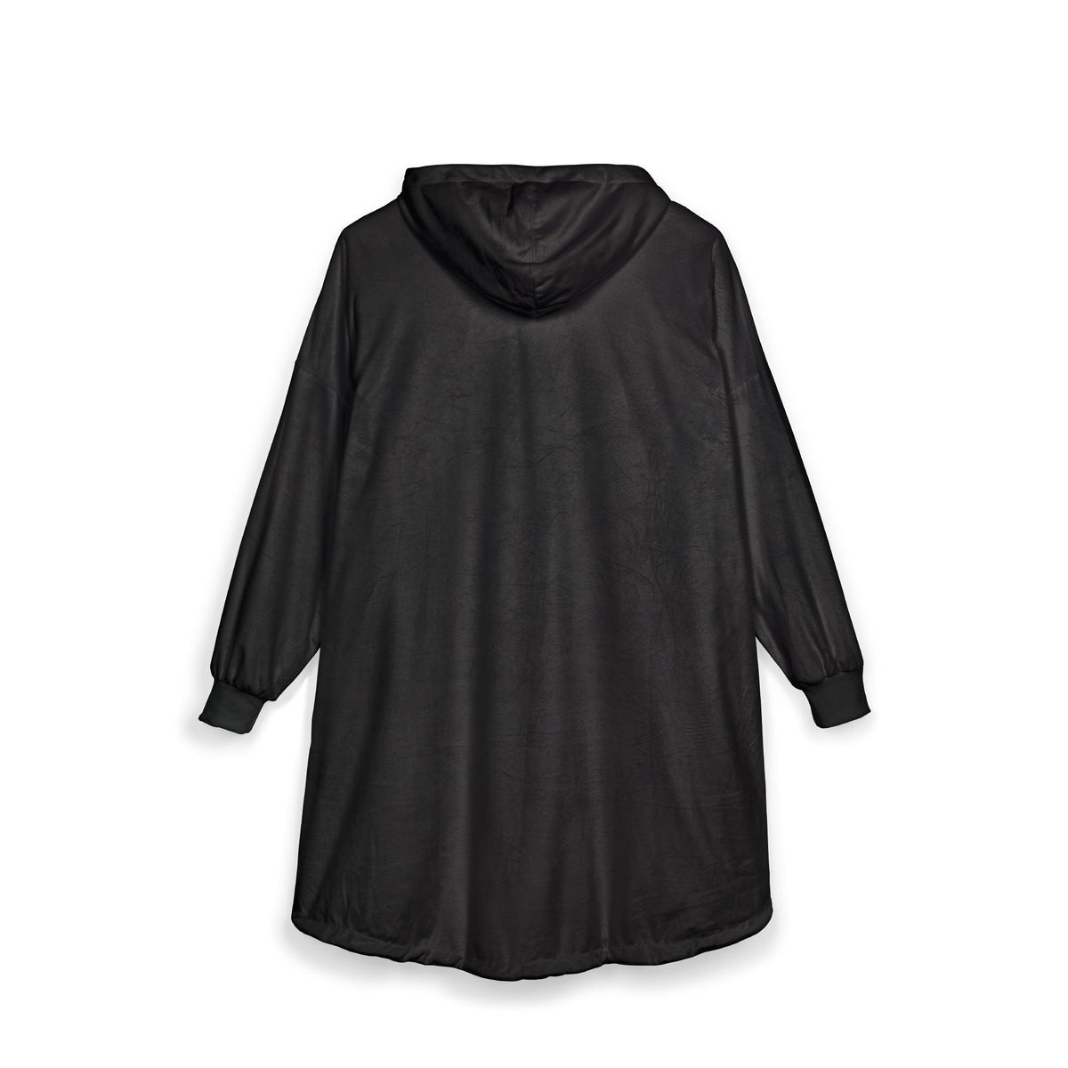 Plaid à Capuche «Stay Chill» — Couverture Polaire Oversize Noir
