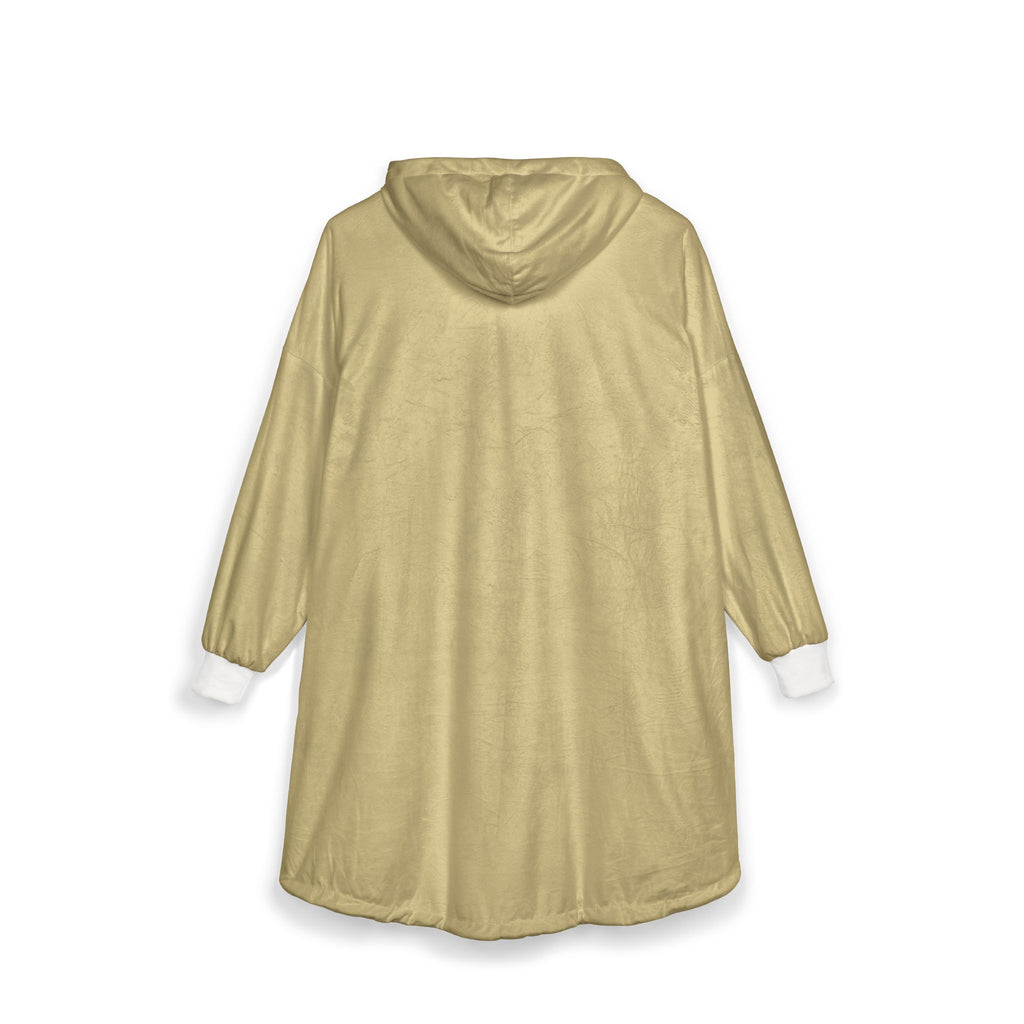 Plaid à Capuche «Love Always» — Couverture Polaire Oversize Sable