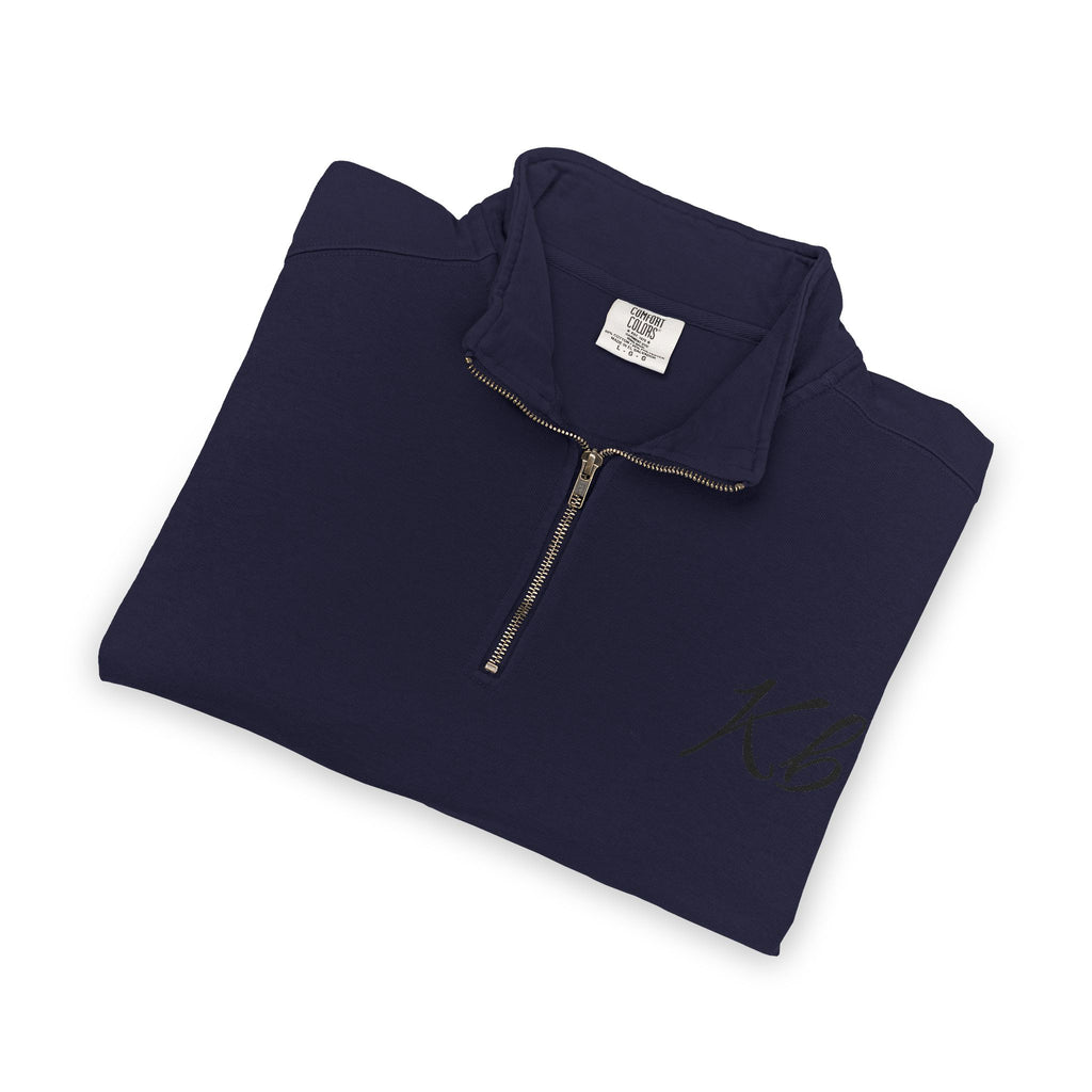 Sweatshirt Quart de Zip Brodé «KB» — Pull Monogramme Décontracté