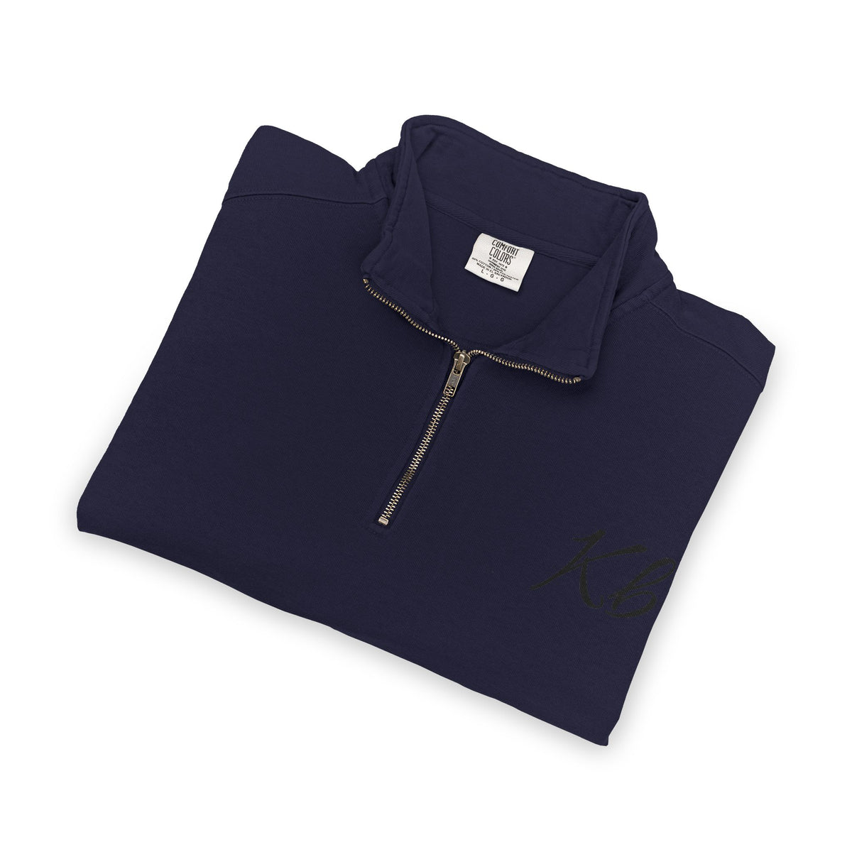Sweatshirt Quart de Zip Brodé «KB» — Pull Monogramme Décontracté