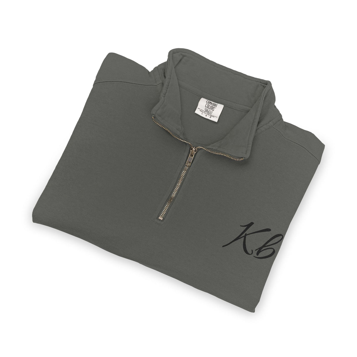 Sweatshirt Quart de Zip Brodé «KB» — Pull Monogramme Décontracté