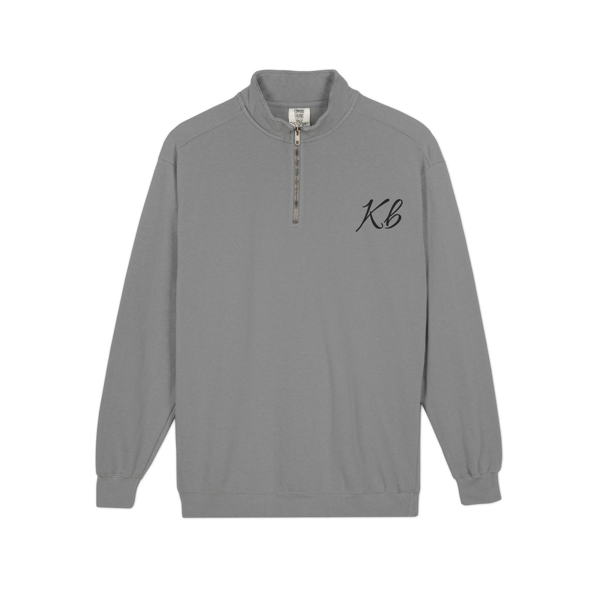 Sweatshirt Quart de Zip Brodé «KB» — Pull Monogramme Décontracté
