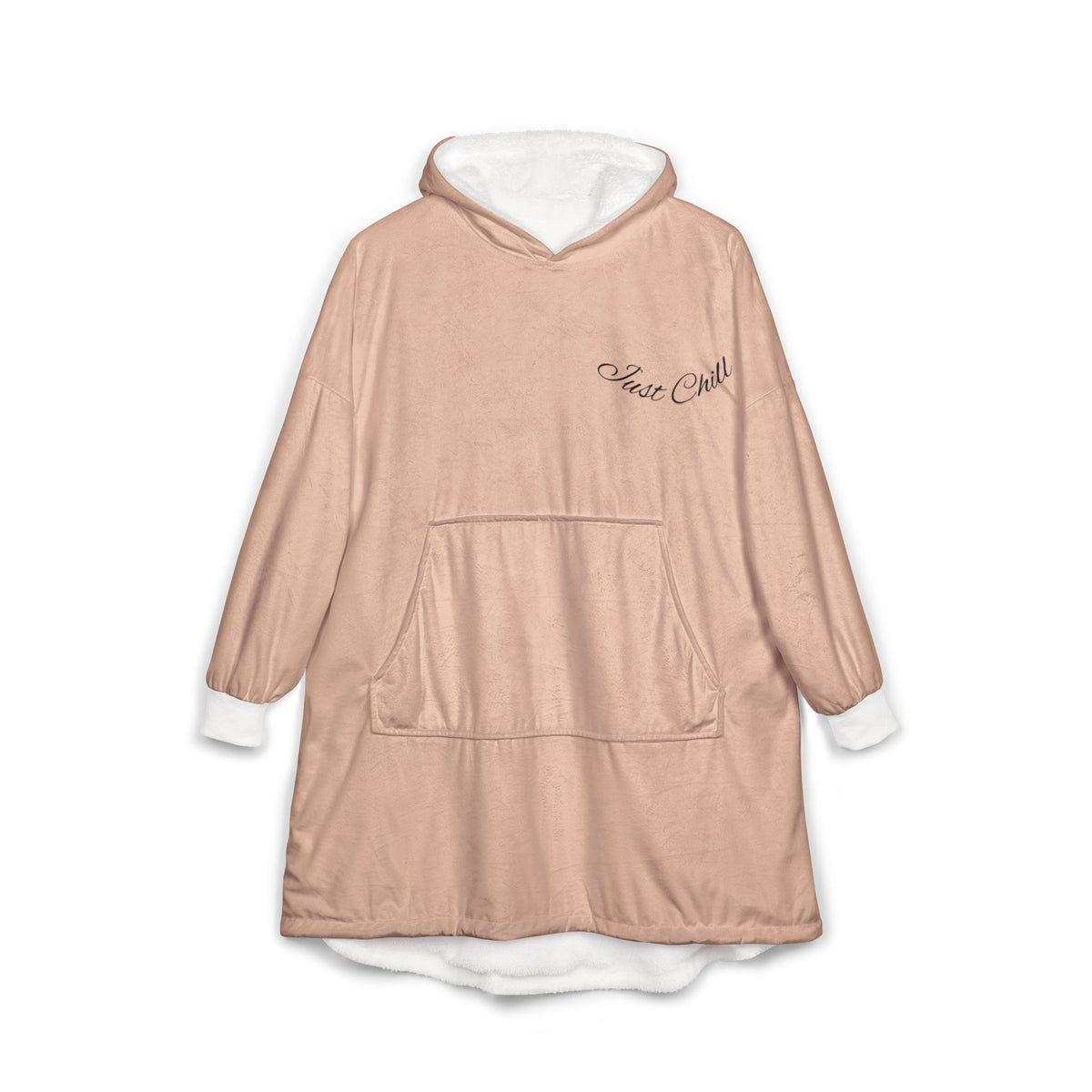 Plaid à Capuche «Have Faith» — Couverture Polaire Oversize Rose Poudé