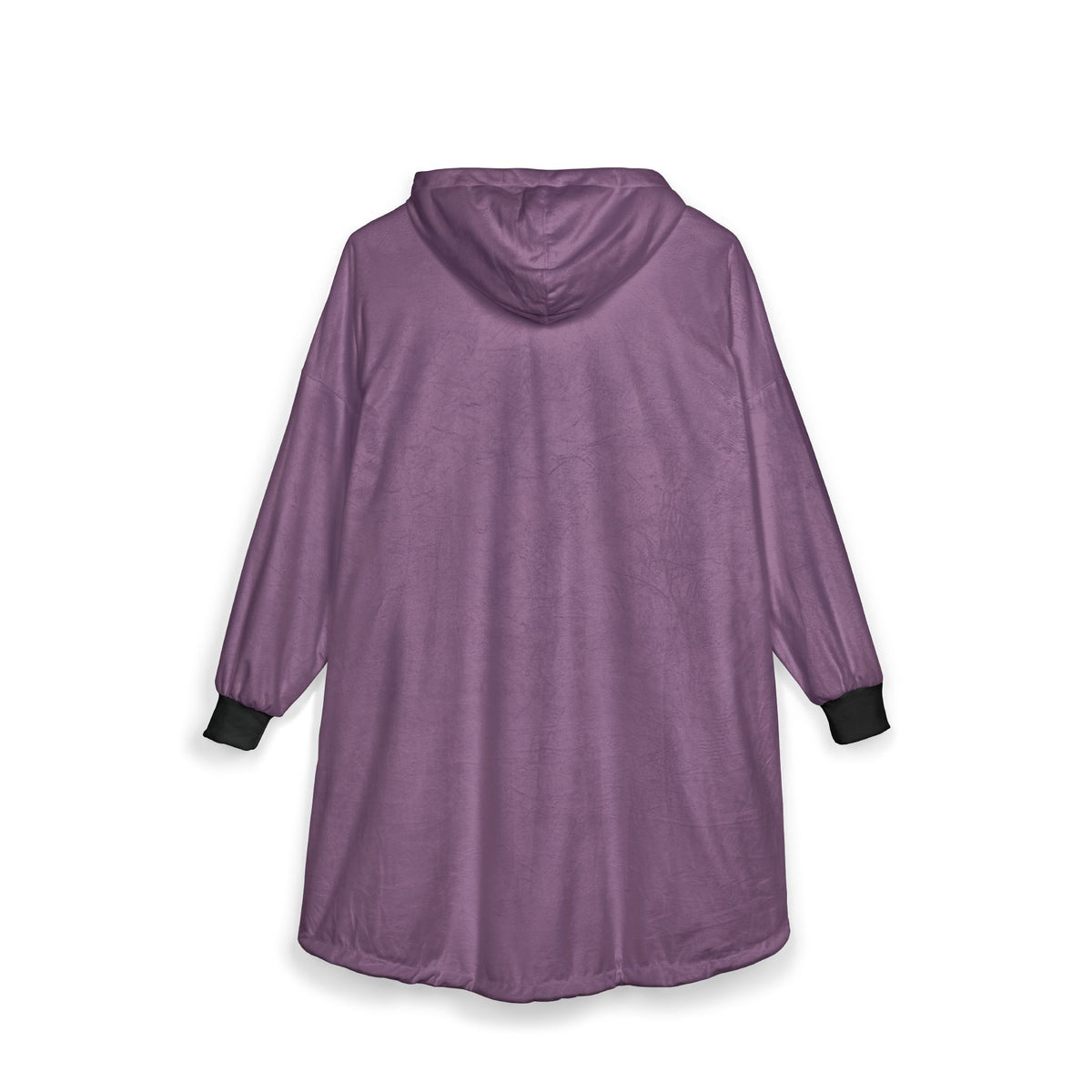 Plaid à Capuche «Just Chill» — Couverture Polaire Oversize Prune
