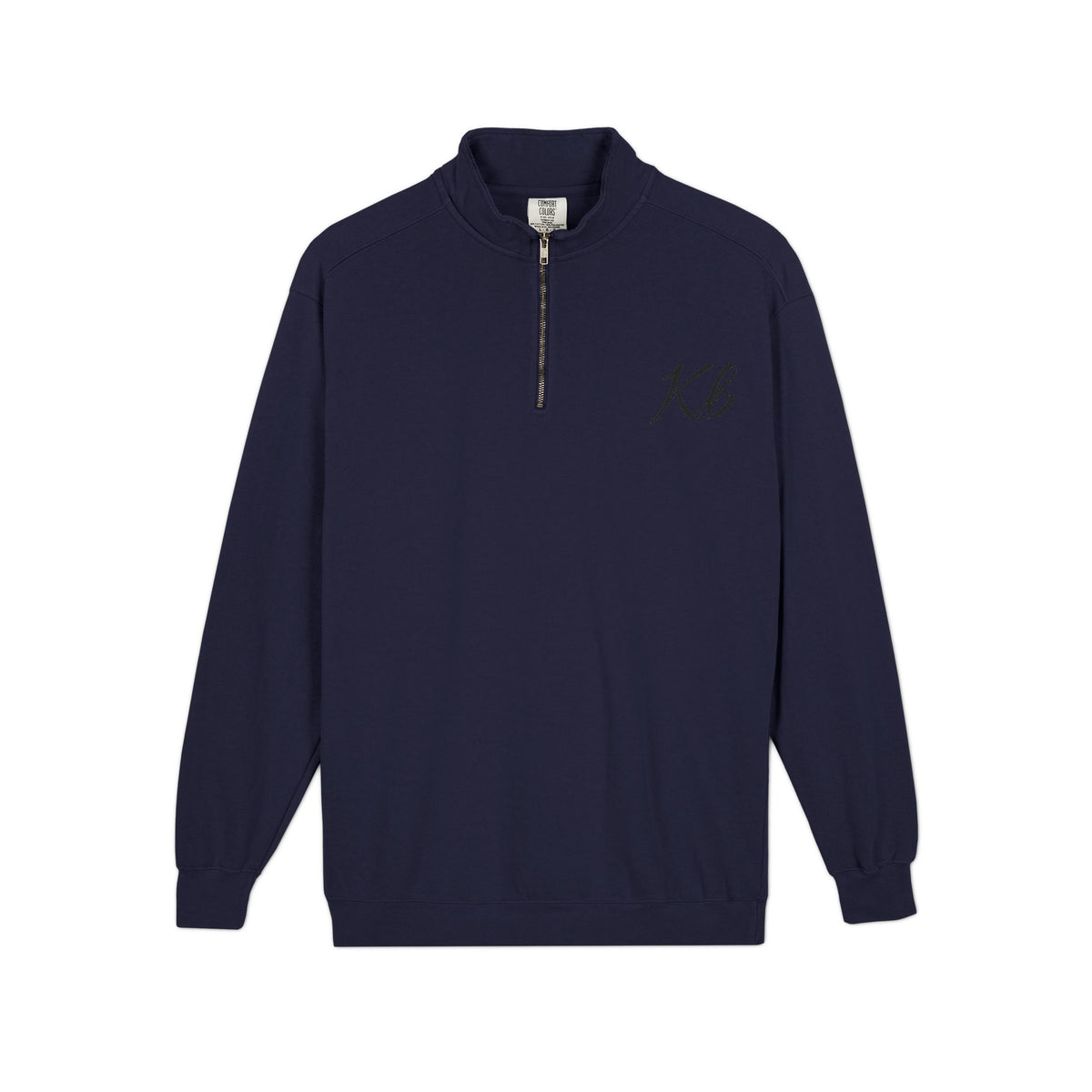 Sweatshirt Quart de Zip Brodé «KB» — Pull Monogramme Décontracté