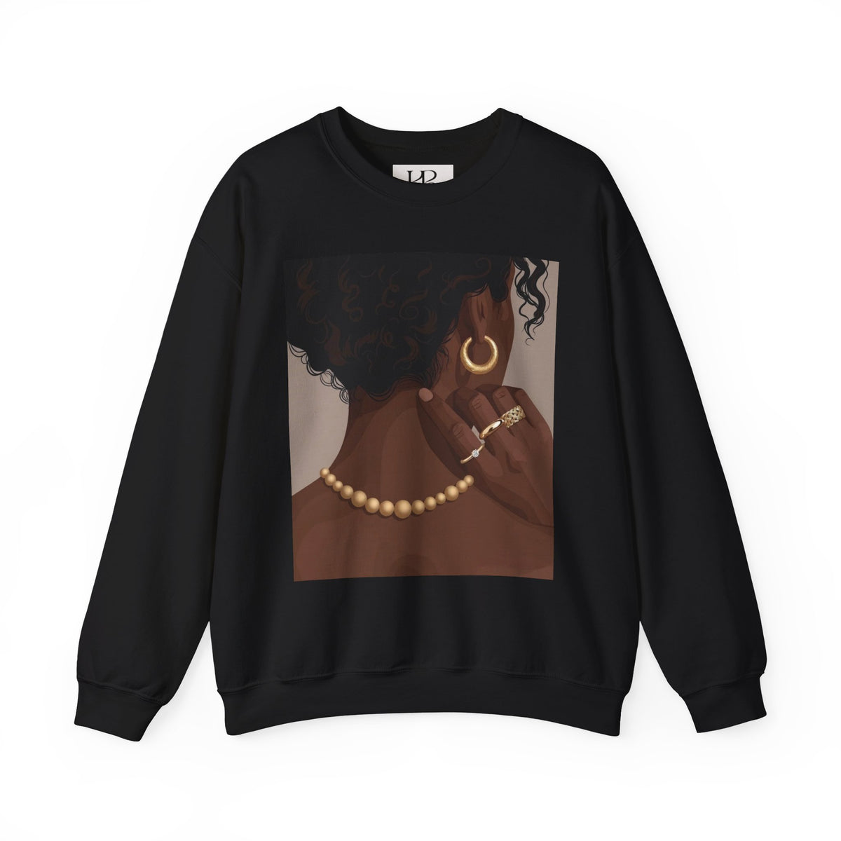 Sweat-shirt col rond à portrait minimaliste