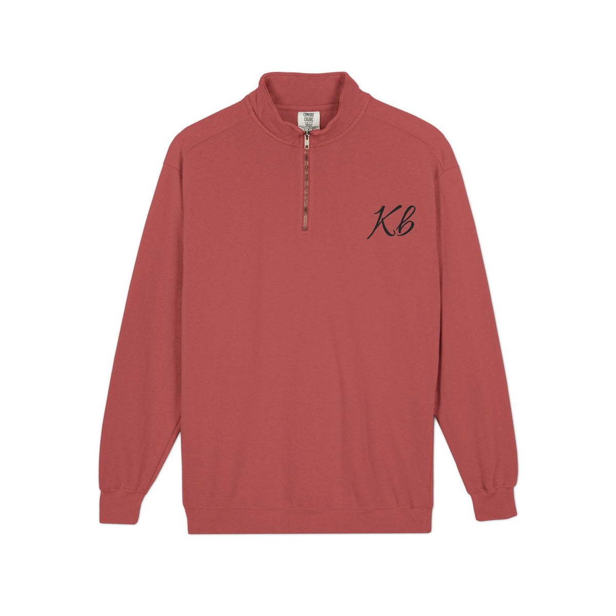 Sweatshirt Quart de Zip Brodé «KB» — Pull Monogramme Décontracté