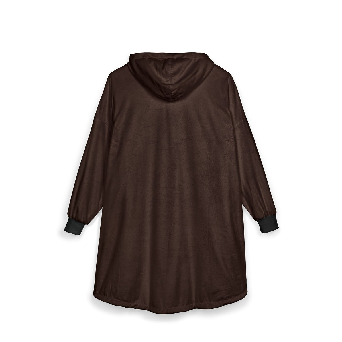 Plaid à Capuche Chocolat «Stay Cozy» — Couverture Polaire Oversize