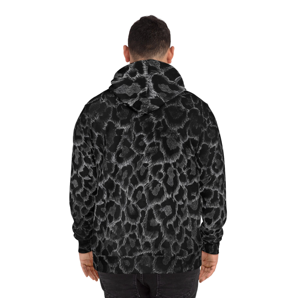 Sweat à Capuche Imprimé Léopard Noir — All-Over Print