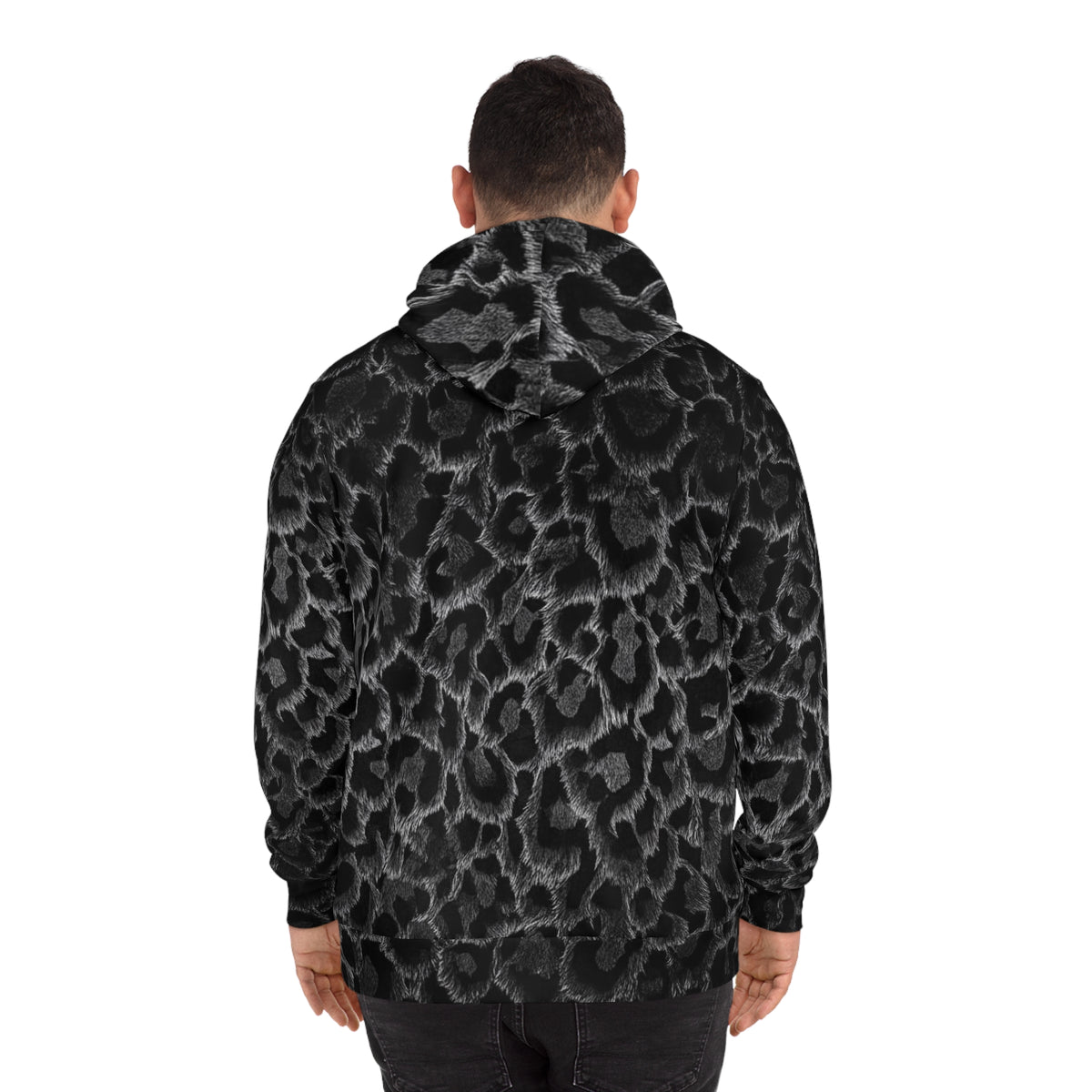 Sweat à Capuche Imprimé Léopard Noir — All-Over Print