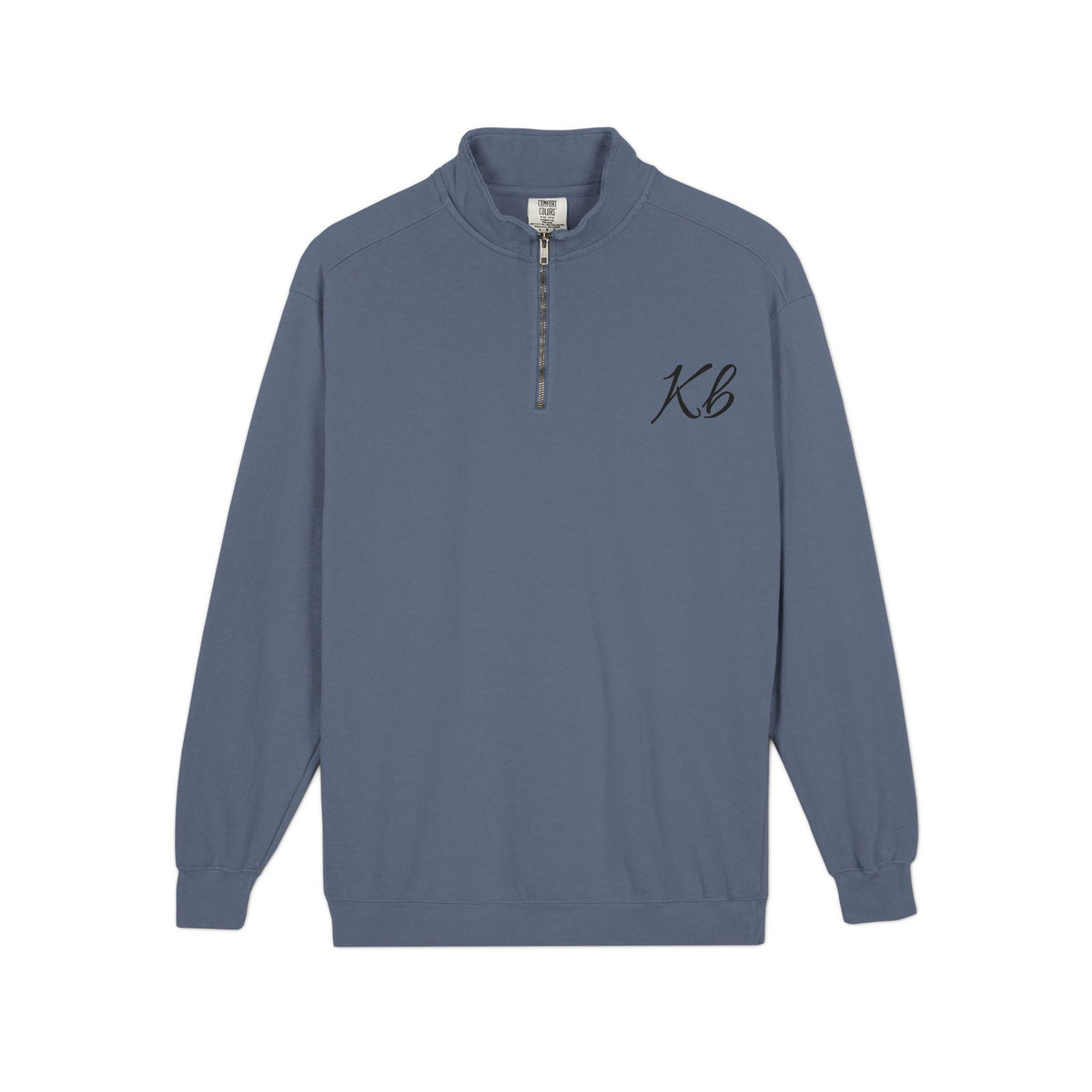 Sweatshirt Quart de Zip Brodé «KB» — Pull Monogramme Décontracté