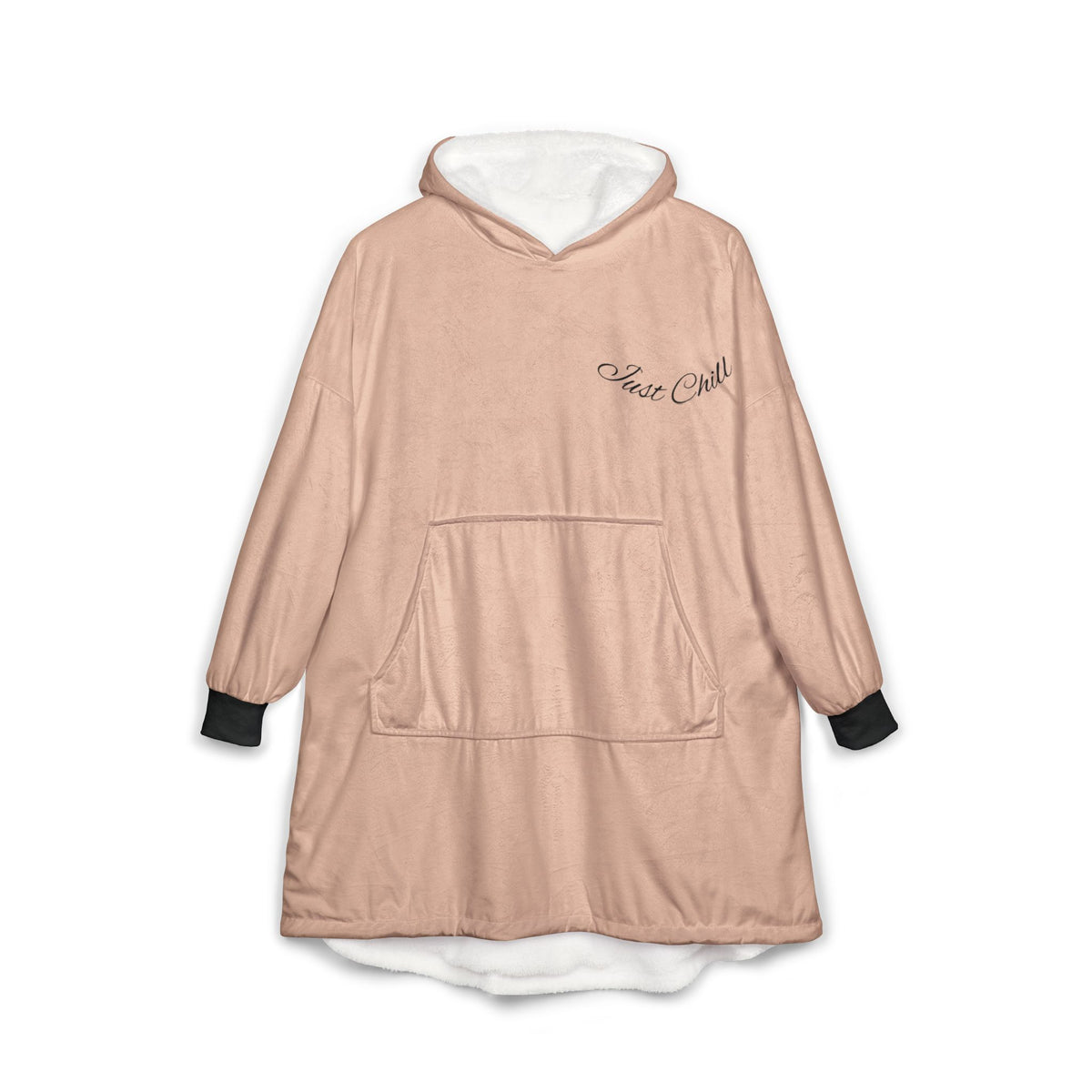 Plaid à Capuche «Have Faith» — Couverture Polaire Oversize Rose Poudé