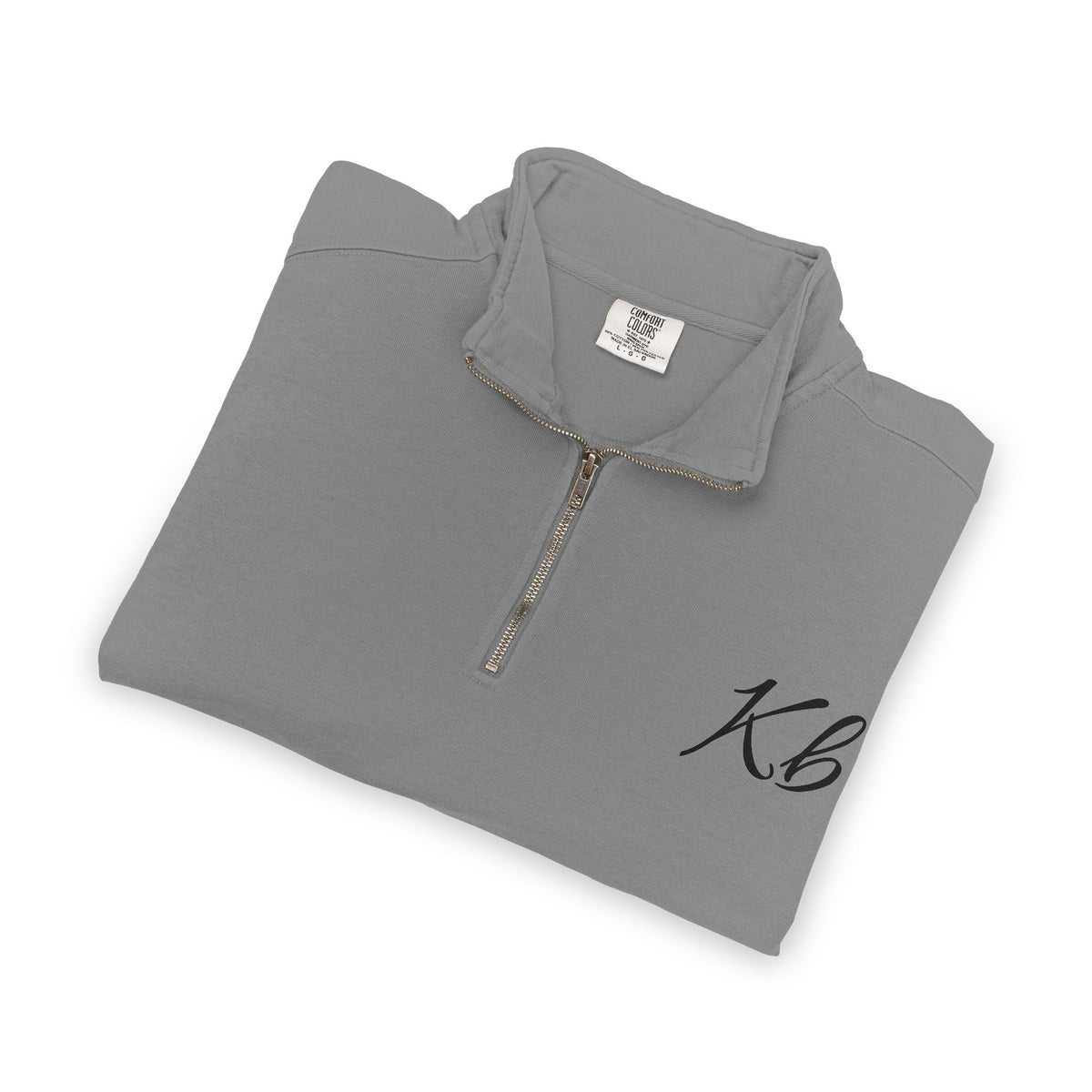 Sweatshirt Quart de Zip Brodé «KB» — Pull Monogramme Décontracté