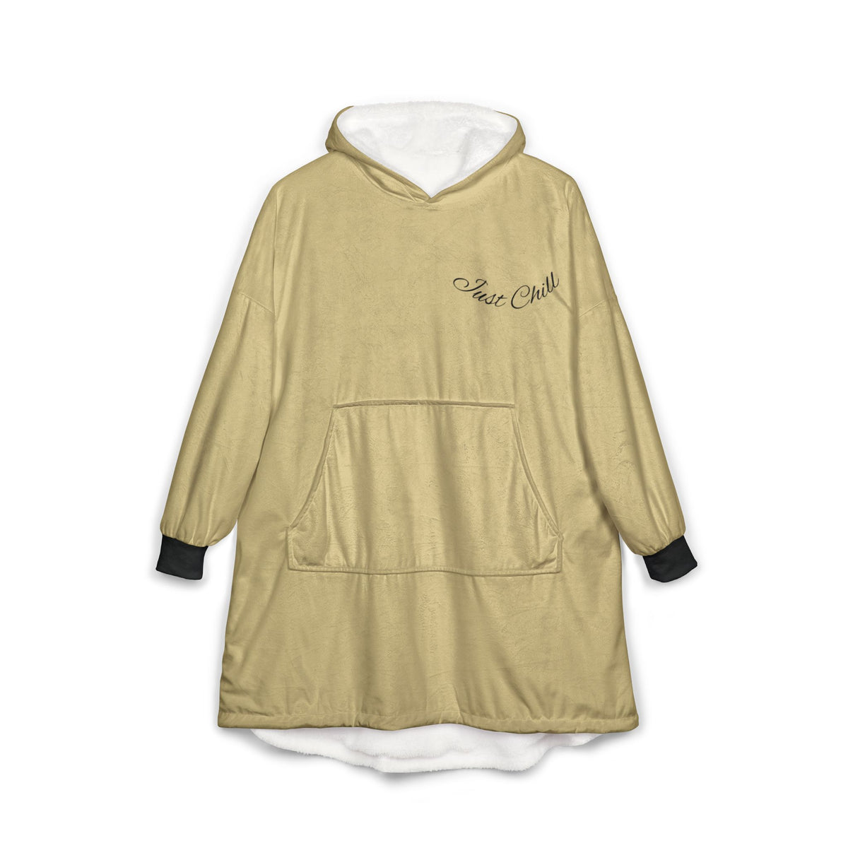 Plaid à Capuche «Love Always» — Couverture Polaire Oversize Sable