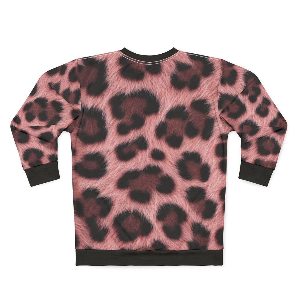 Sweatshirt Imprimé Léopard Rose — All-Over Imprimé Col Rond