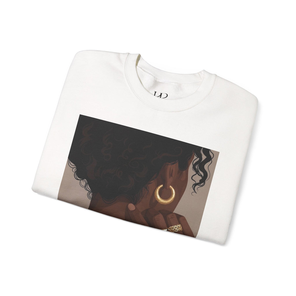 Sweat-shirt col rond à portrait minimaliste
