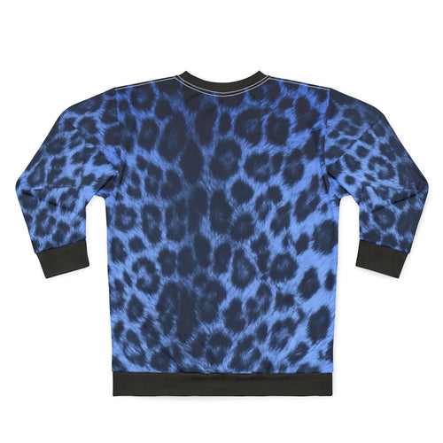 Blue Leopard Print Sweatshirt – All-Over Print Cozy Pullover