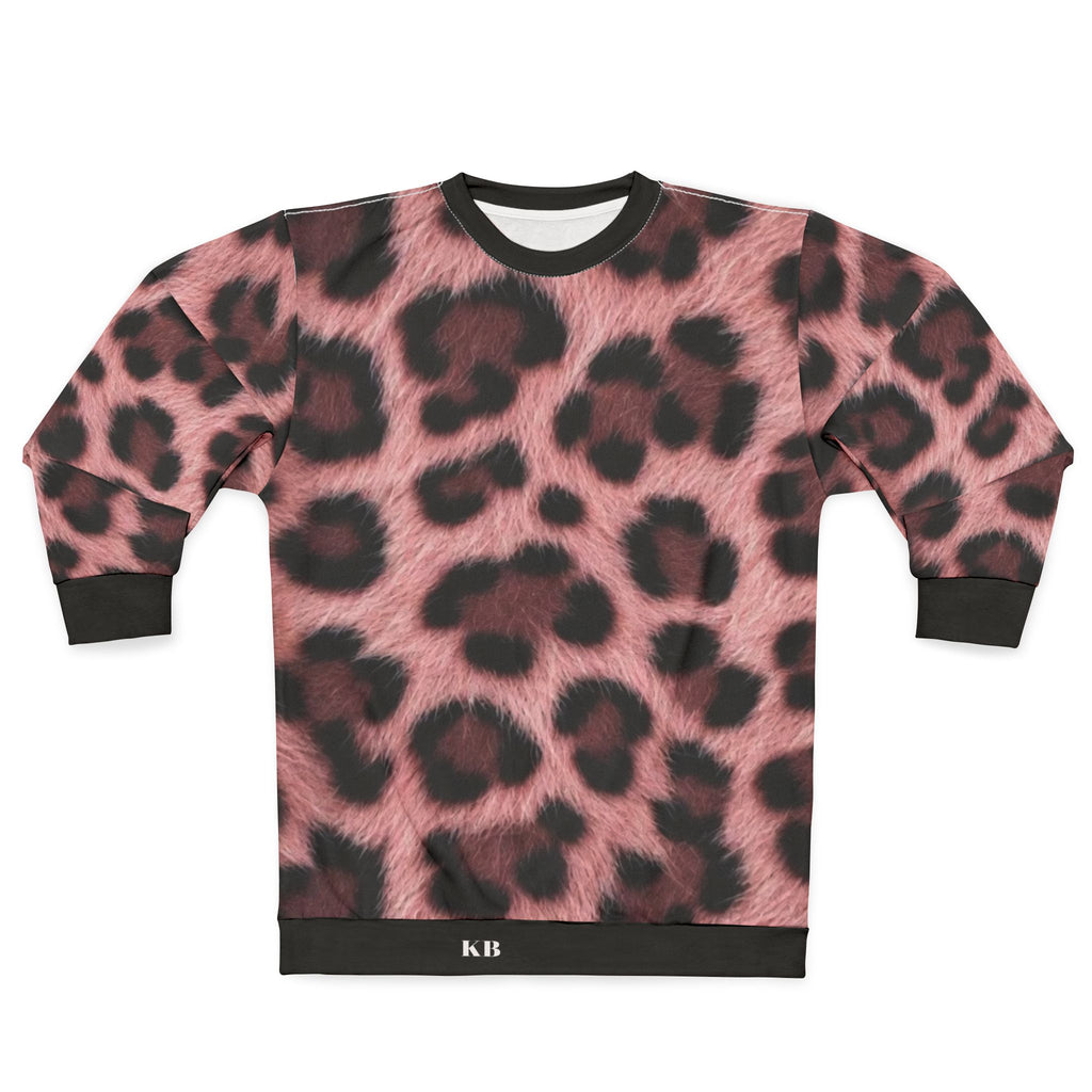 Sweatshirt Imprimé Léopard Rose — All-Over Imprimé Col Rond