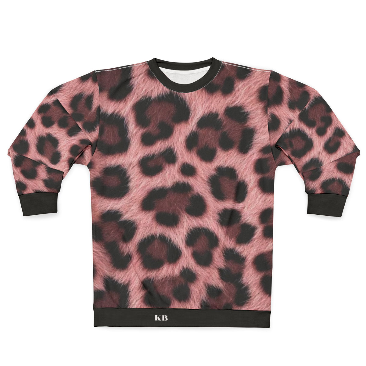 Sweatshirt Imprimé Léopard Rose — All-Over Imprimé Col Rond