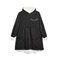 Plaid à Capuche «Stay Chill» — Couverture Polaire Oversize Noir