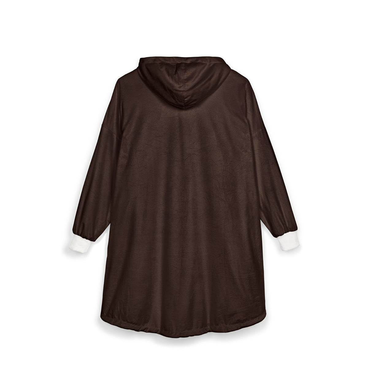 Plaid à Capuche Chocolat «Stay Cozy» — Couverture Polaire Oversize