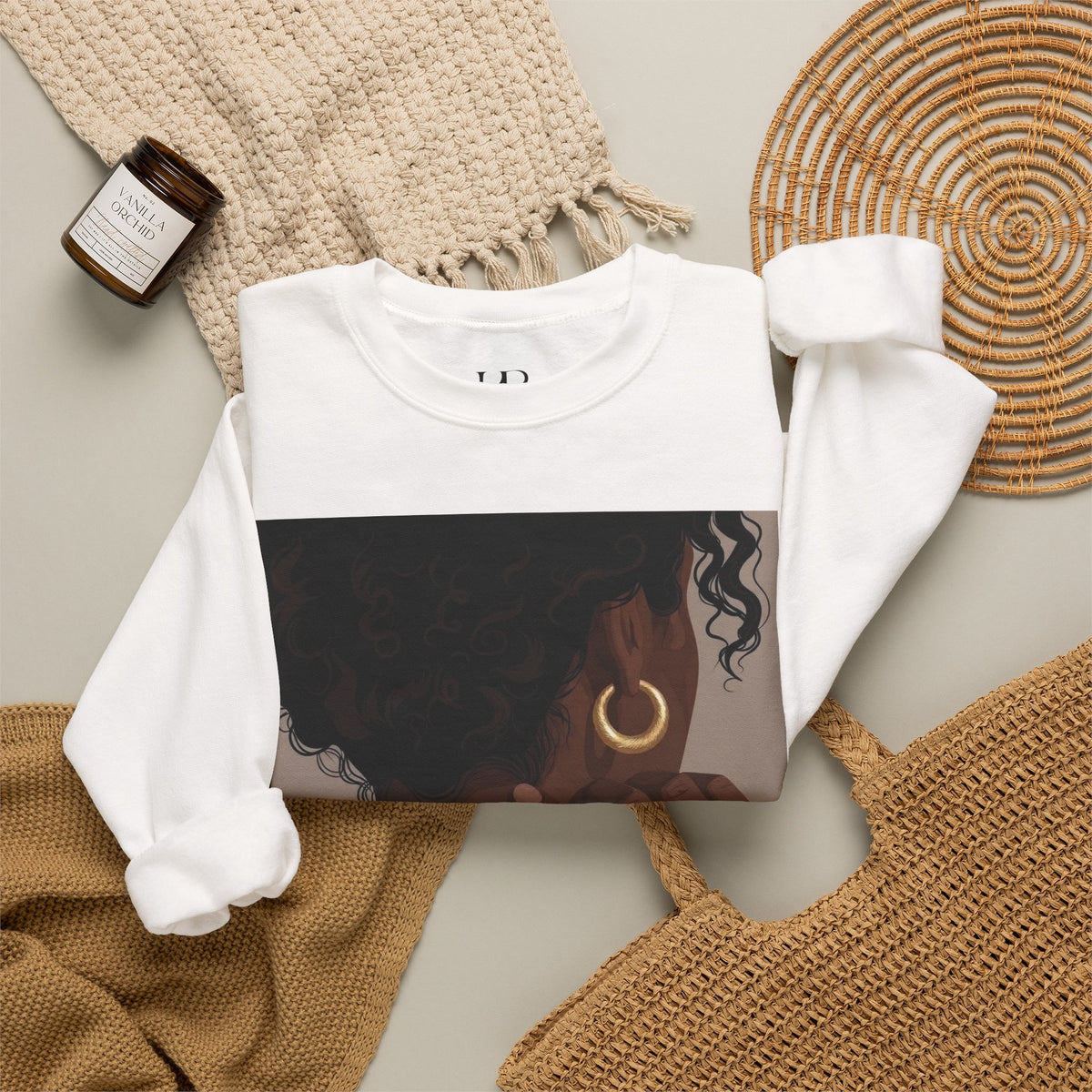 Crew Neck Sweatshirt with Unique Illustration — KALBI