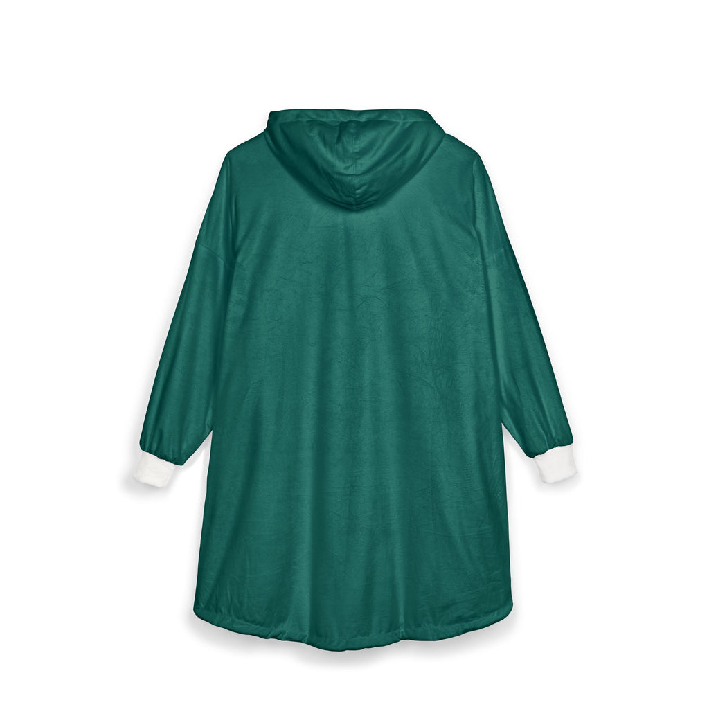 Plaid à Capuche Vert Émeraude — Couverture Polaire Oversize avec Poche