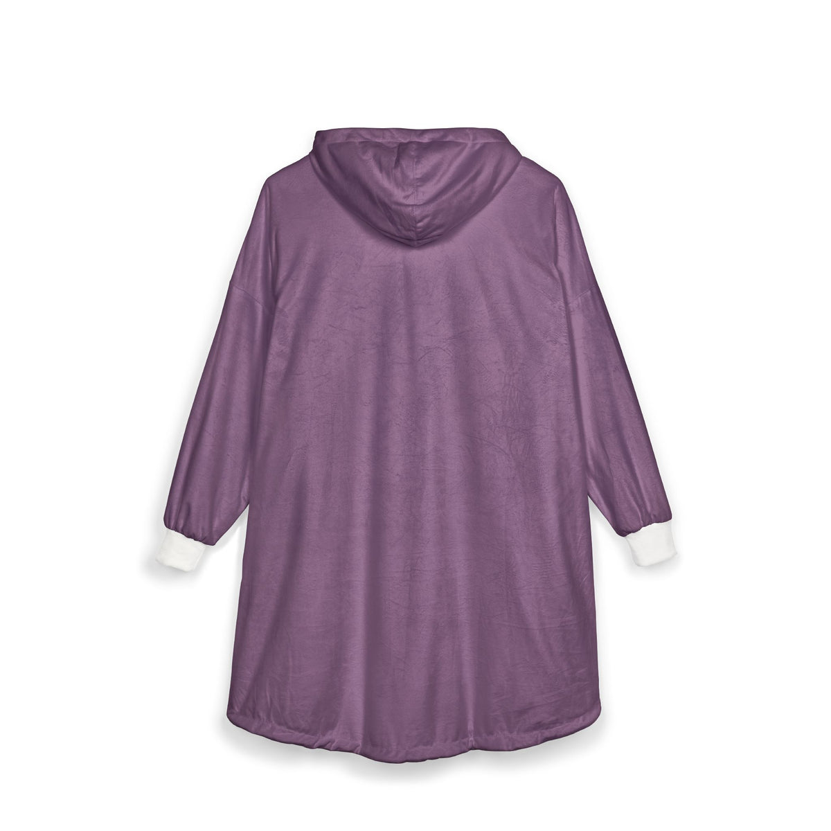 Plaid à Capuche «Just Chill» — Couverture Polaire Oversize Prune