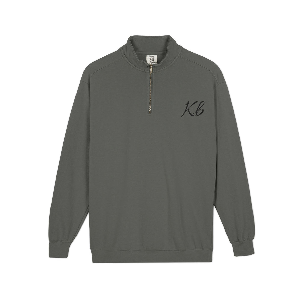 Sweatshirt Quart de Zip Brodé «KB» — Pull Monogramme Décontracté