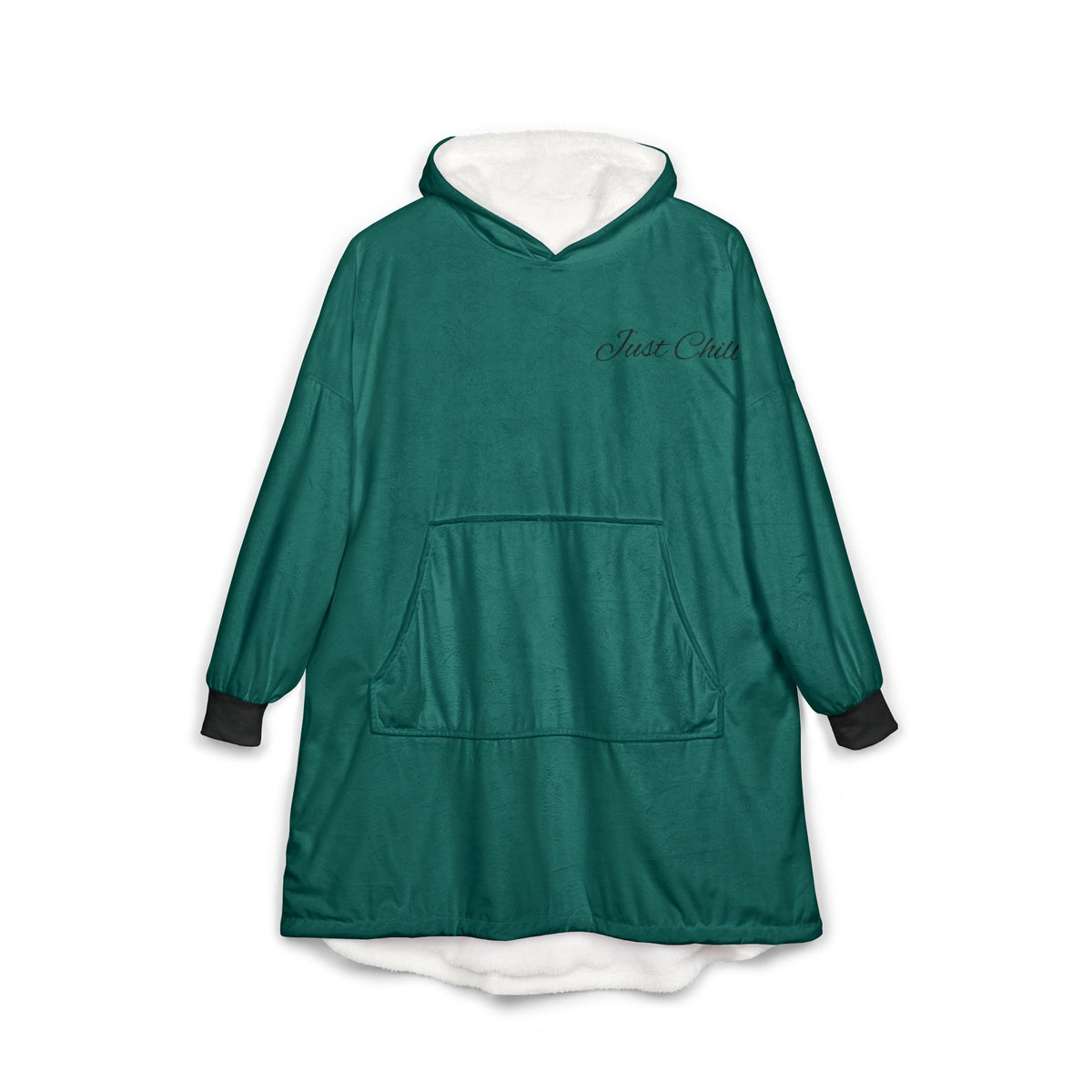 Plaid à Capuche Vert Émeraude — Couverture Polaire Oversize avec Poche