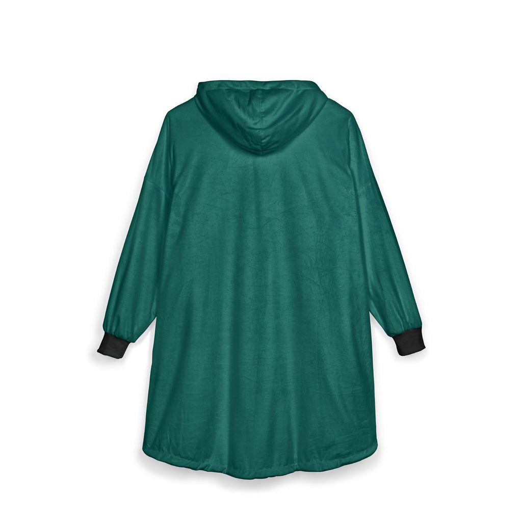 Plaid à Capuche Vert Émeraude — Couverture Polaire Oversize avec Poche