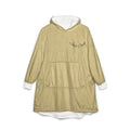 Plaid à Capuche «Love Always» — Couverture Polaire Oversize Sable