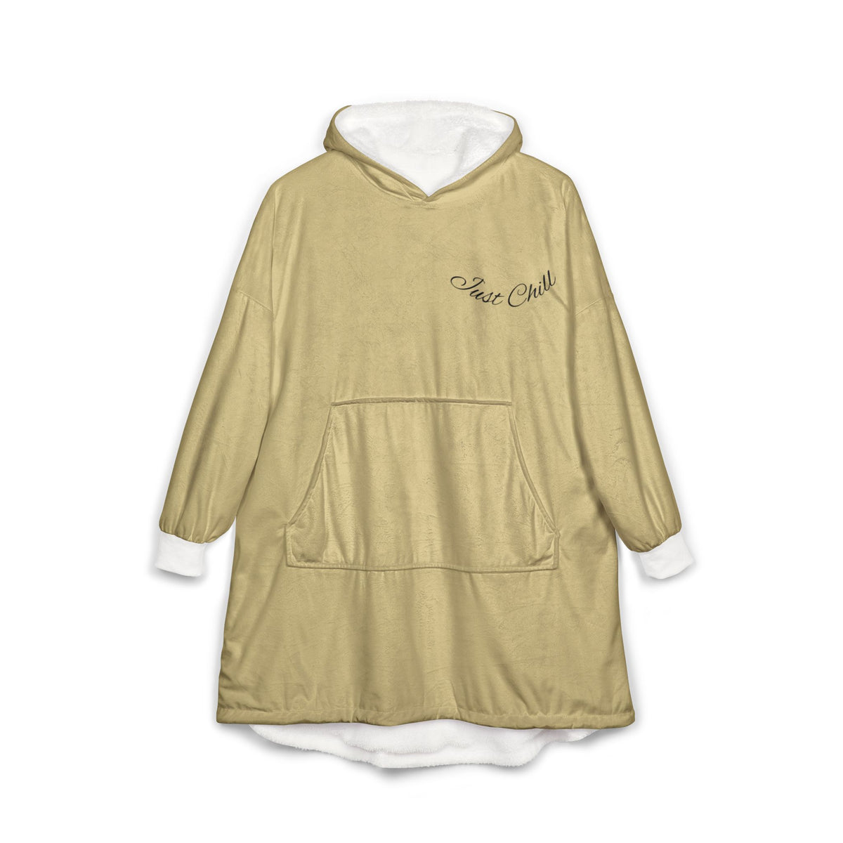 Plaid à Capuche «Love Always» — Couverture Polaire Oversize Sable