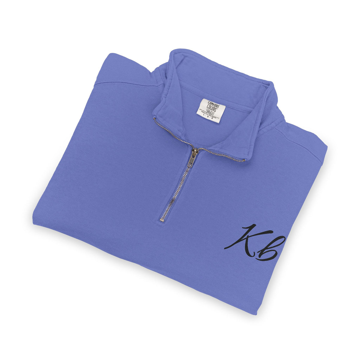 Sweatshirt Quart de Zip Brodé «KB» — Pull Monogramme Décontracté